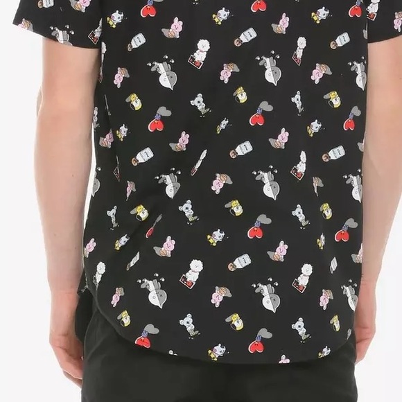 BT21 Icons Woven Button-Up Shirt Men’s Boys Unisex Collared Small Teens NWOT - Picture 3 of 11